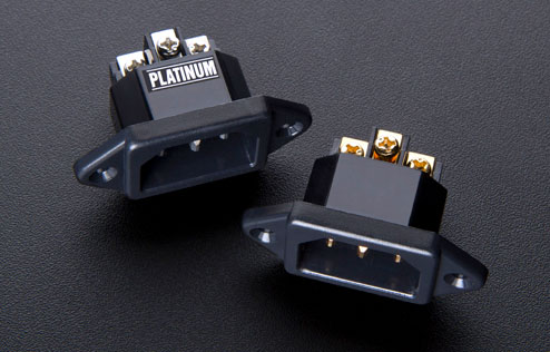 SINE audio-grade IEC Male Connector - CRYOgenic treated, Platinum/Gold-plated Iec
