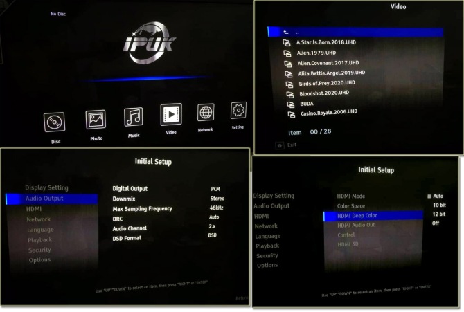 IPUK UHD8582 4K UltraHD 3D Bluray Universal + Harddisk Media Player Screen1